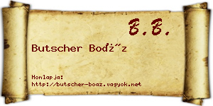 Butscher Boáz névjegykártya